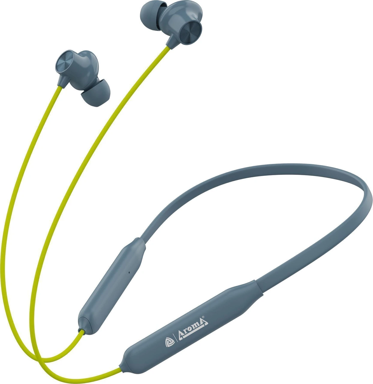 Aroma NB120 Amaze Upto 50 Hours Playtime*, Fast Charging, Dual Pairing Neckband Bluetooth Headset (Jazz Green, In the Ear)